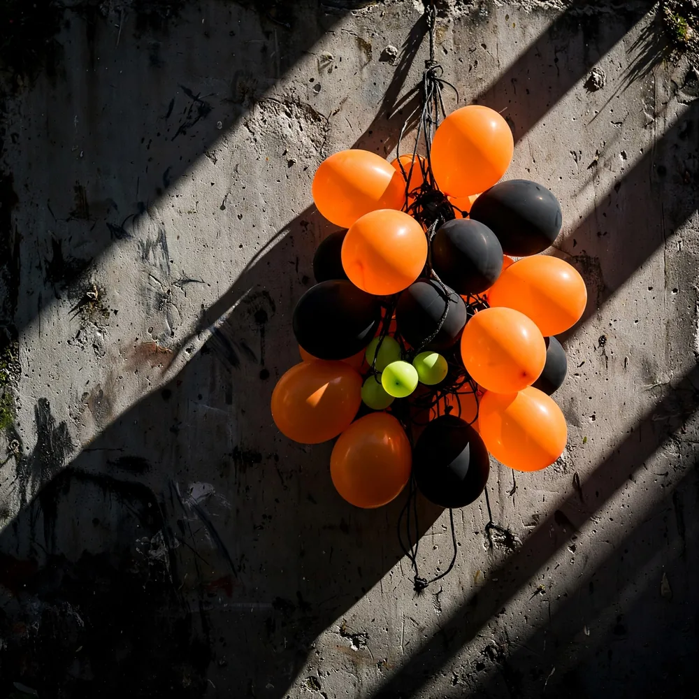 Balloons on a wall