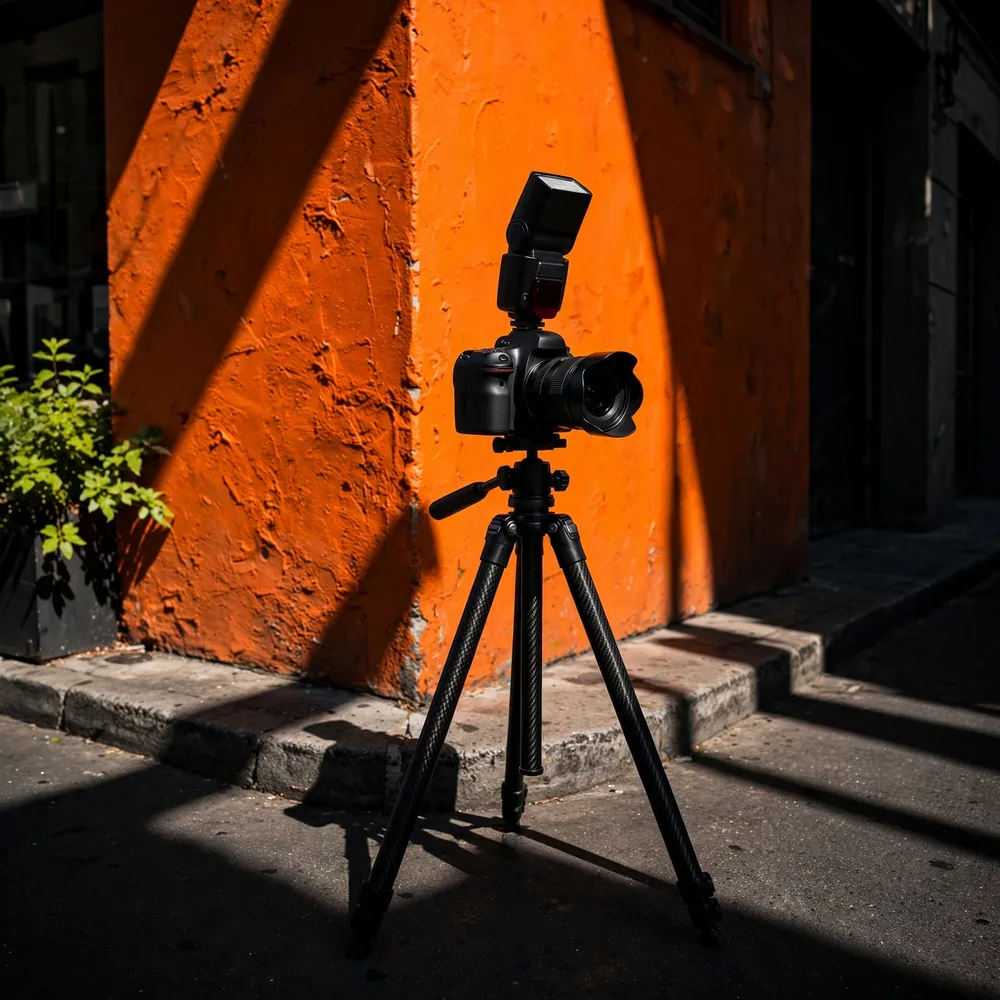 A camera on a street corner